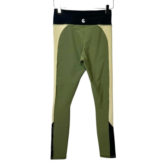 NEW Johnny Was Calme Endurance Mesh Inset Green Bronze Performance Leggings Sz S - Picture 9 of 13